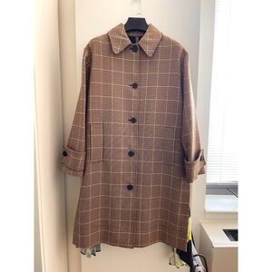 MSGM HOUNDSTOOTH TRENCH WITH ACCORDION DETAILS